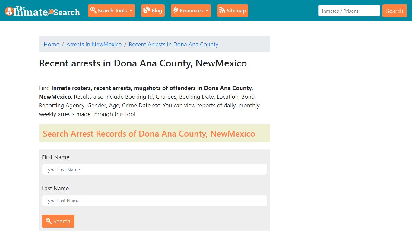 Recent arrests in Dona Ana County, NewMexico