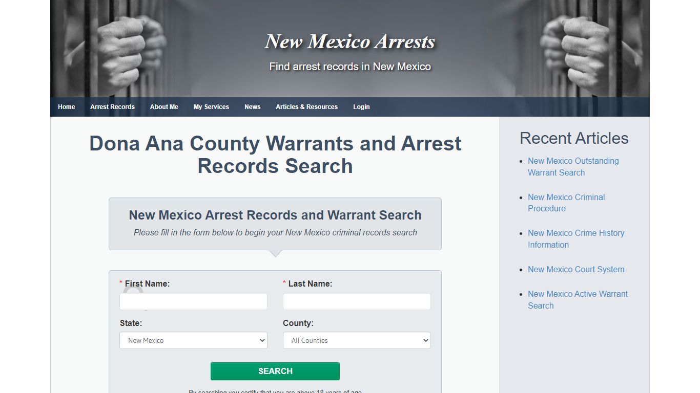 Dona Ana County Warrants and Arrest Records Search